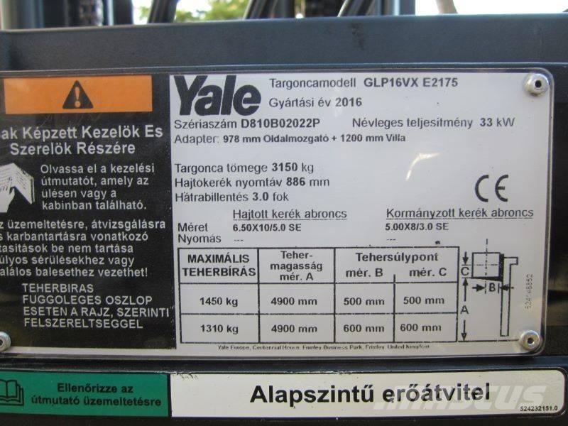 Yale GLP 16 VX Περονοφόρα ανυψωτικά κλαρκ με φυσικό αέριο LPG