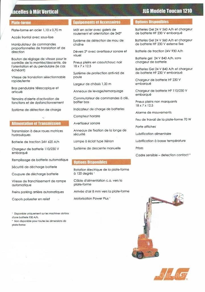 JLG Toucan 1210 Ανυψωτήρες με κατακόρυφους πυλώνες