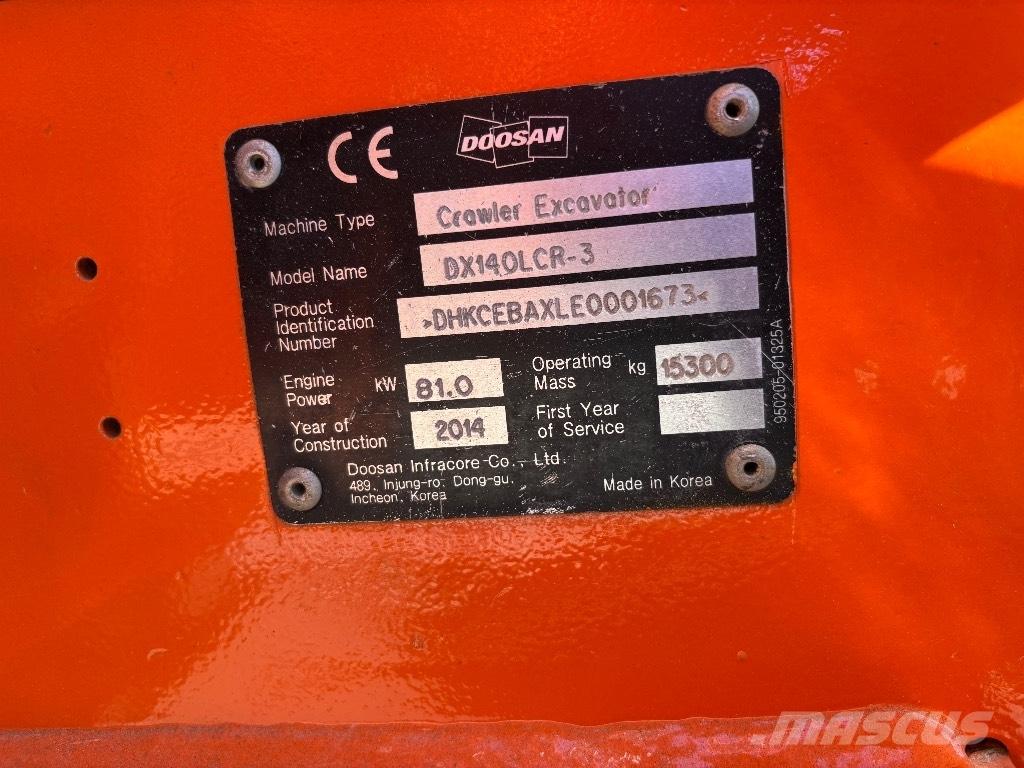 Doosan DX 140 LCR-3 Εκσκαφείς με ερπύστριες