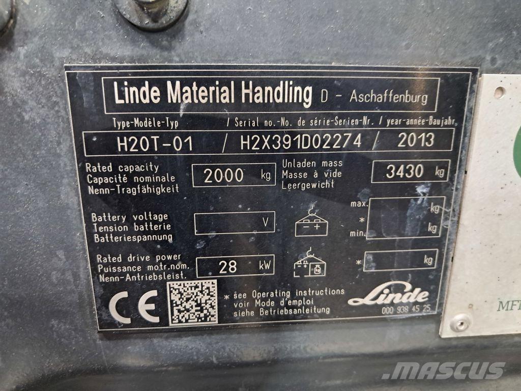 Linde H20T-02 Περονοφόρα ανυψωτικά κλαρκ με φυσικό αέριο LPG
