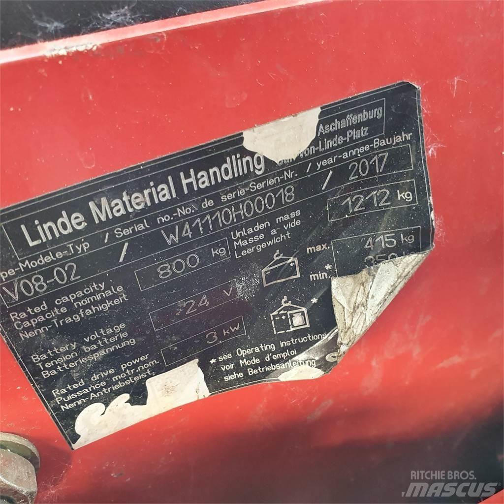 Linde V08-02 Περονοφόρο ανυψωτικό συλλογής παραγγελιών μεσαίου ύψους