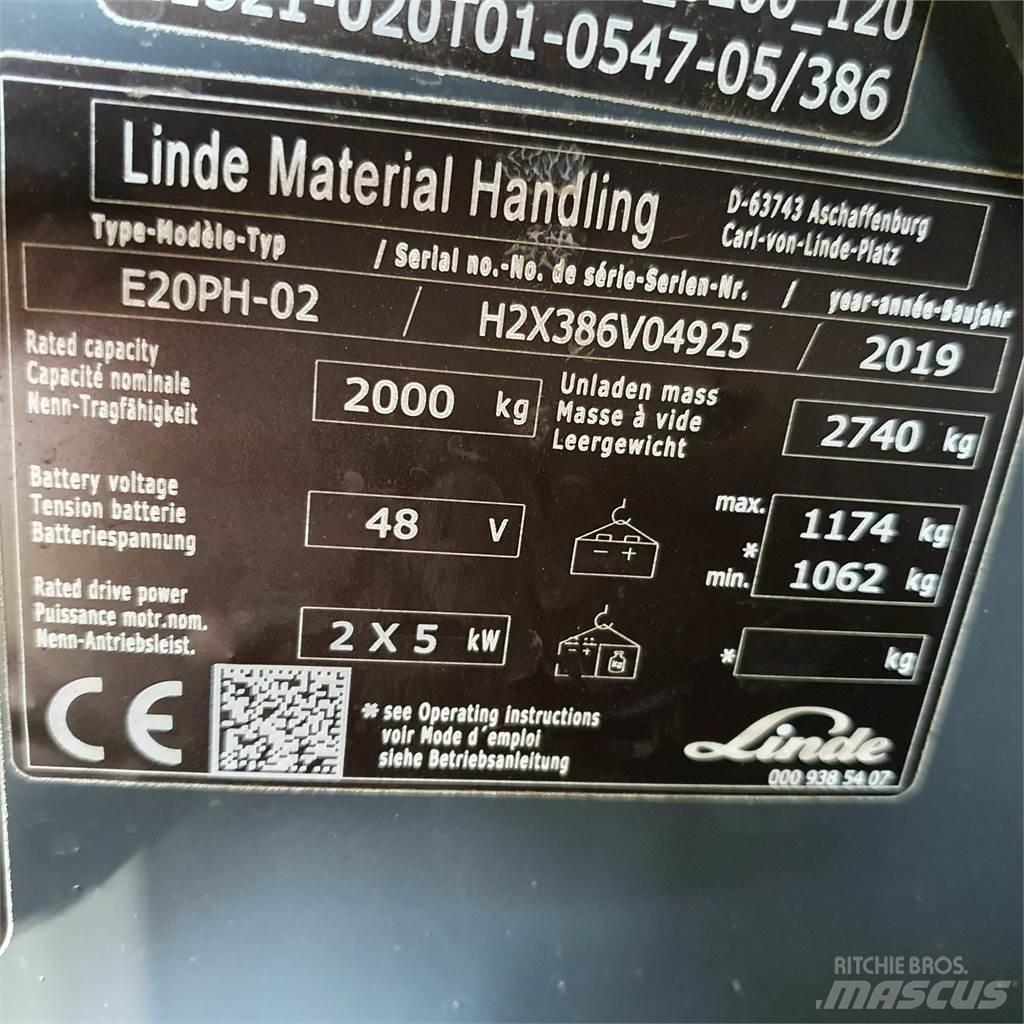 Linde E20PH Ηλεκτρικά περονοφόρα ανυψωτικά κλαρκ