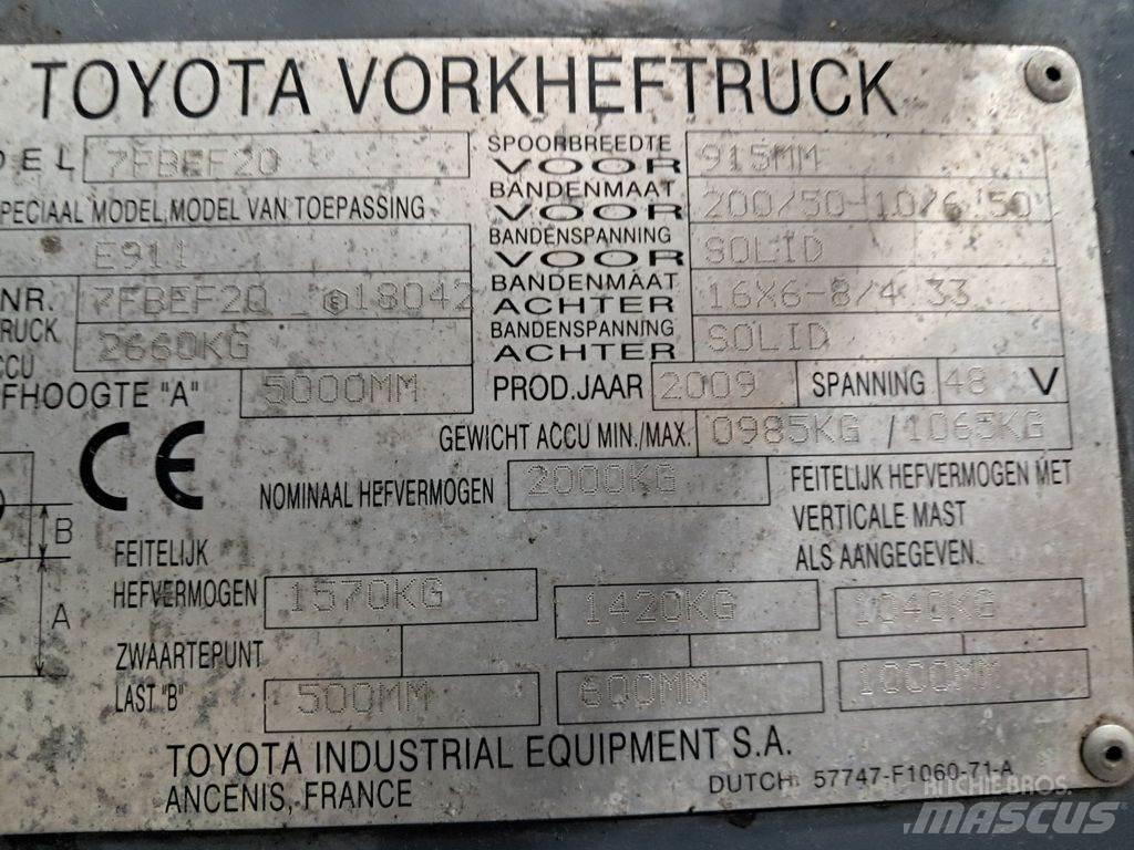 Toyota 7FBEF20 Ηλεκτρικά περονοφόρα ανυψωτικά κλαρκ