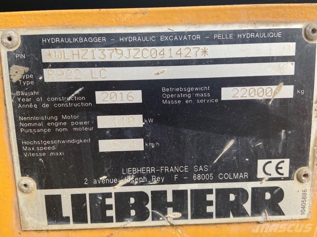Liebherr R 922LC Εκσκαφείς με ερπύστριες