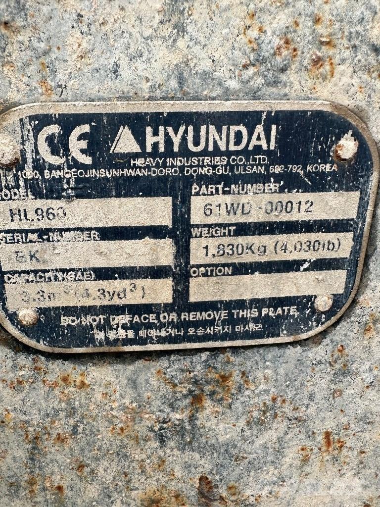 Hyundai HL 960 Φορτωτές με λάστιχα (Τροχοφόροι)
