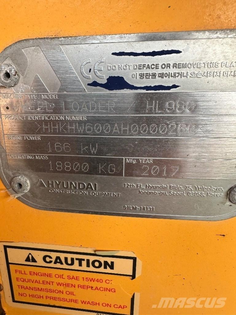Hyundai HL 960 Φορτωτές με λάστιχα (Τροχοφόροι)