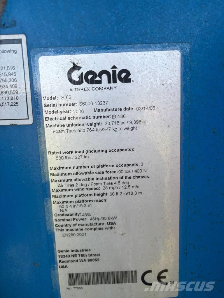 Genie S 60 Ανυψωτήρες με τηλεσκοπικό βραχίονα