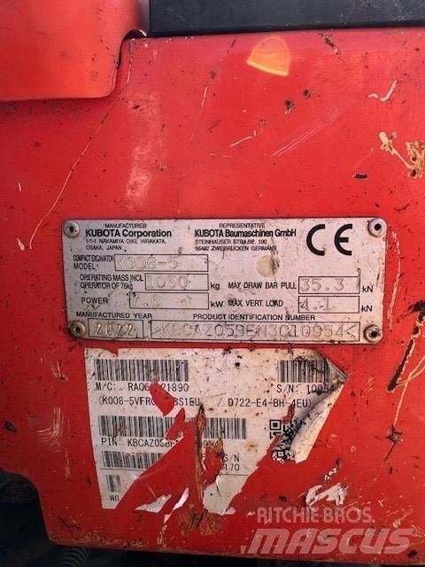 Kubota K 008-5 Εκσκαφάκι (διαβολάκι) < 7t
