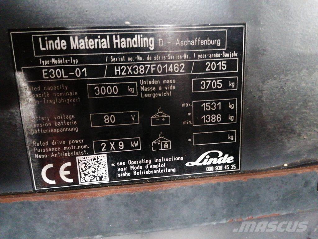 Linde E30L-01 Ηλεκτρικά περονοφόρα ανυψωτικά κλαρκ