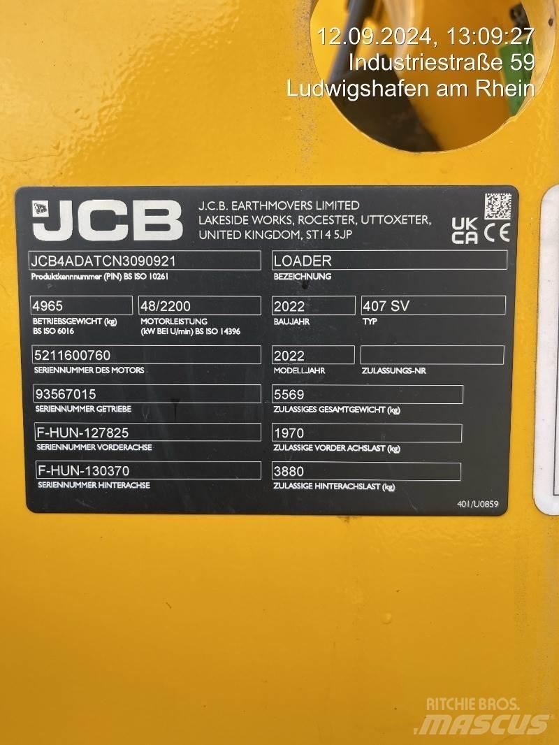 JCB 407 Φορτωτές με λάστιχα (Τροχοφόροι)