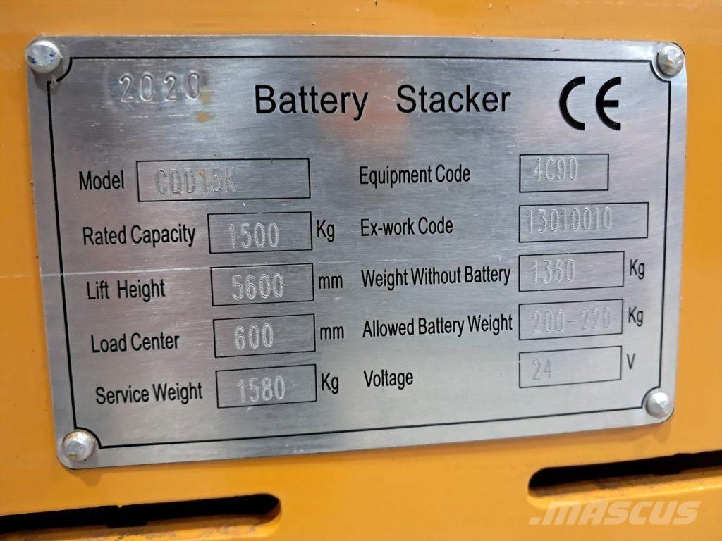  stapelaar CDD15K Παλετοφόρα πεζού χειριστή με ιστό