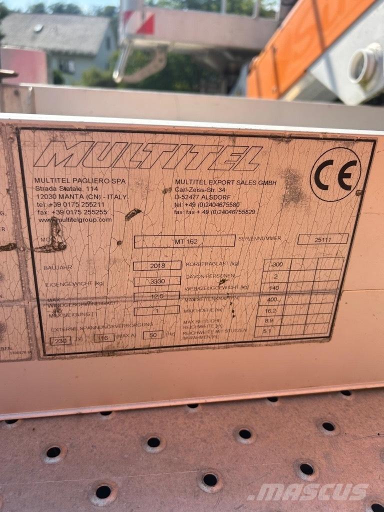 Multitel MT 162 Εναέριες πλατφόρμες τοποθετημένες σε φορτηγό