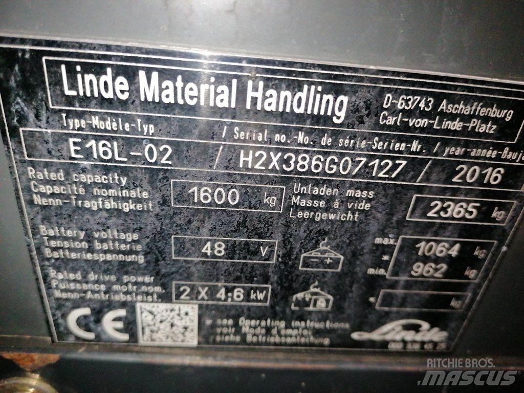 Linde E16L-02 Ηλεκτρικά περονοφόρα ανυψωτικά κλαρκ