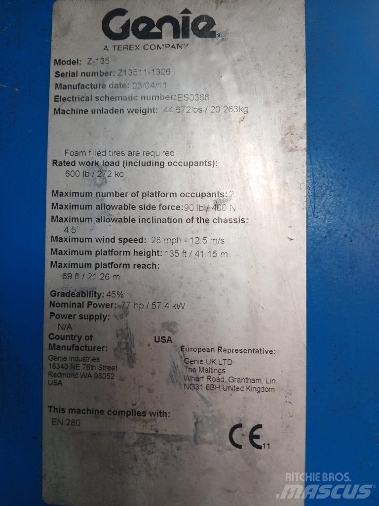 Genie Z 135/70 Ανυψωτήρες με αρθρωτό βραχίονα