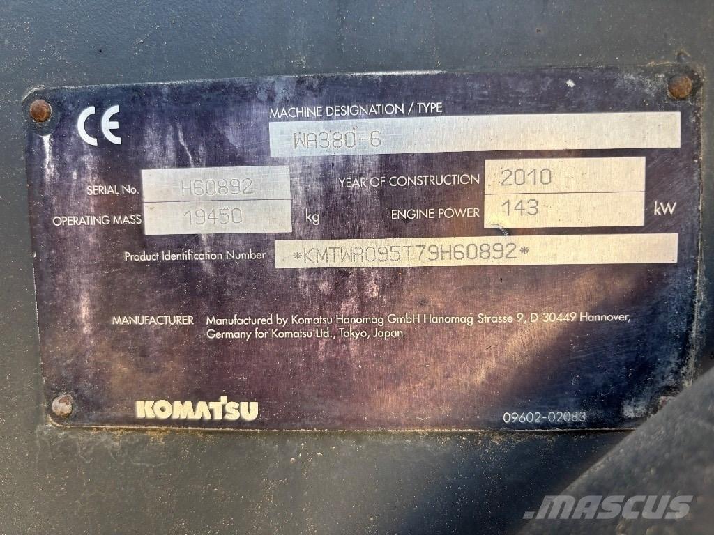 Komatsu WA 380-6 Φορτωτές με λάστιχα (Τροχοφόροι)