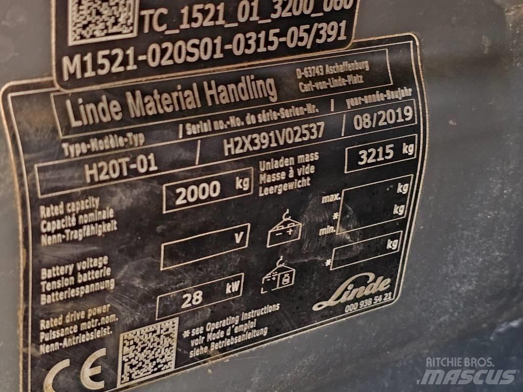 Linde H20T-01 Περονοφόρα ανυψωτικά κλαρκ με φυσικό αέριο LPG