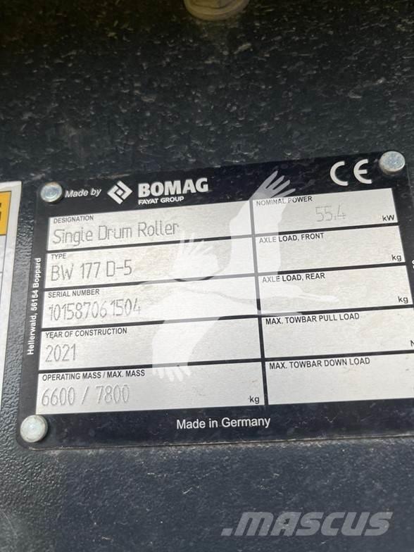 Bomag BW177D-5 Οδοστρωτήρες μονού κυλίνδρου