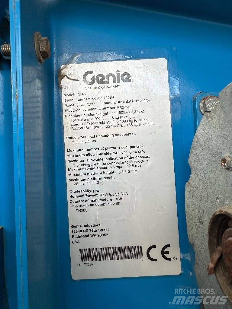 Genie s45 Ανυψωτήρες με τηλεσκοπικό βραχίονα