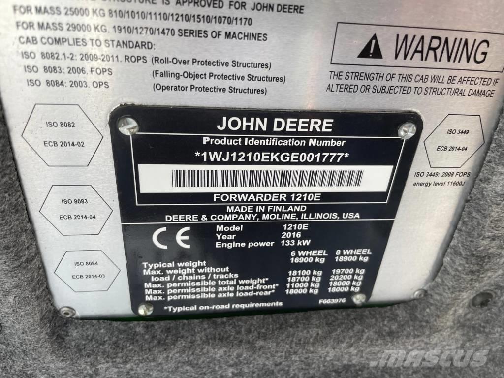 John Deere 1210 E Μεταφορείς ξυλείας