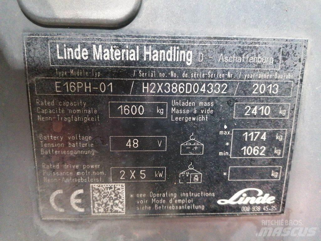Linde E16PH-01 Ηλεκτρικά περονοφόρα ανυψωτικά κλαρκ