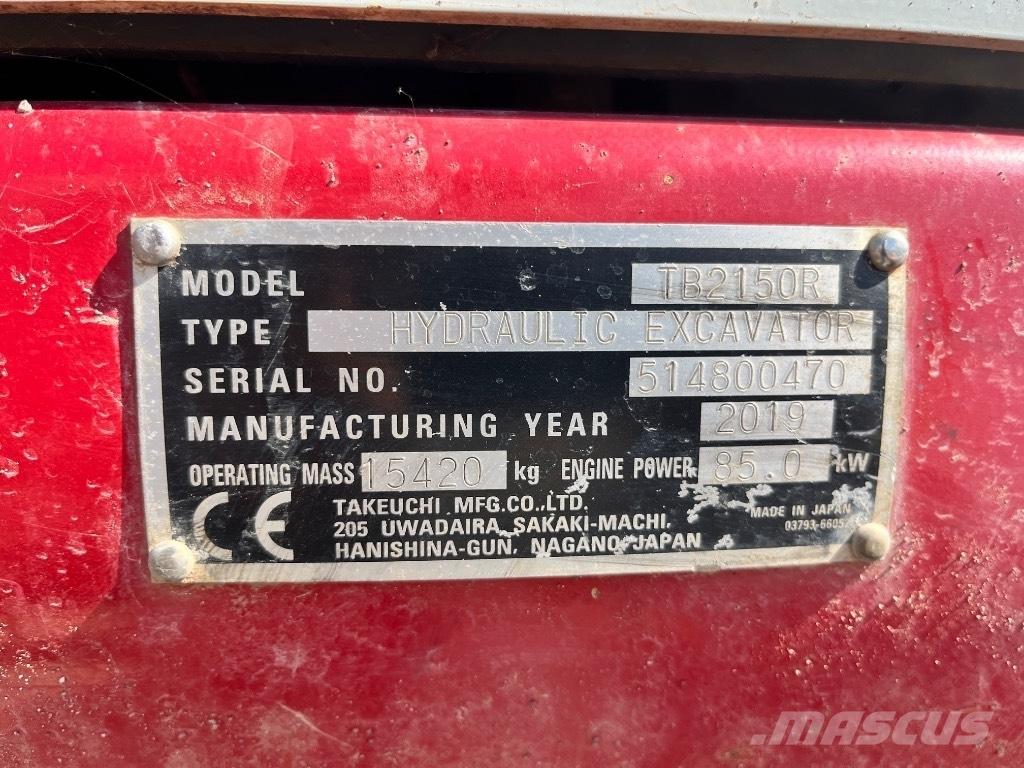 Takeuchi TB 2150 R Εκσκαφείς με ερπύστριες