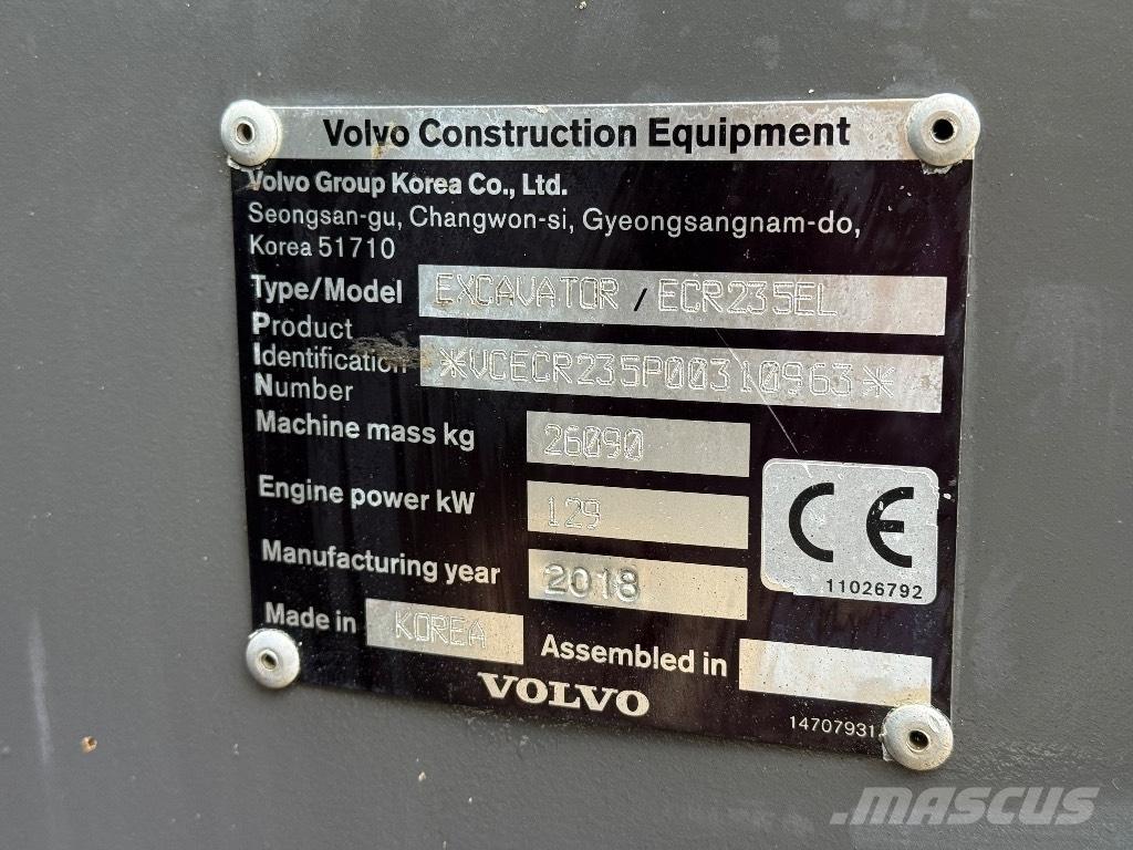 Volvo ECR 235 EL Εκσκαφείς με ερπύστριες