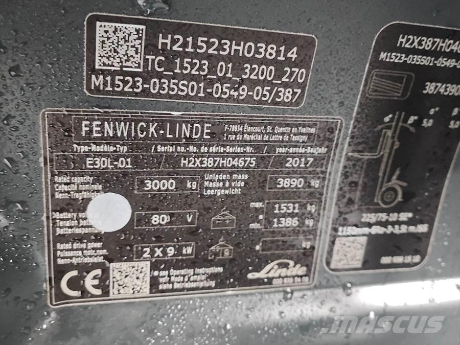 Linde E30L-01 Ηλεκτρικά περονοφόρα ανυψωτικά κλαρκ