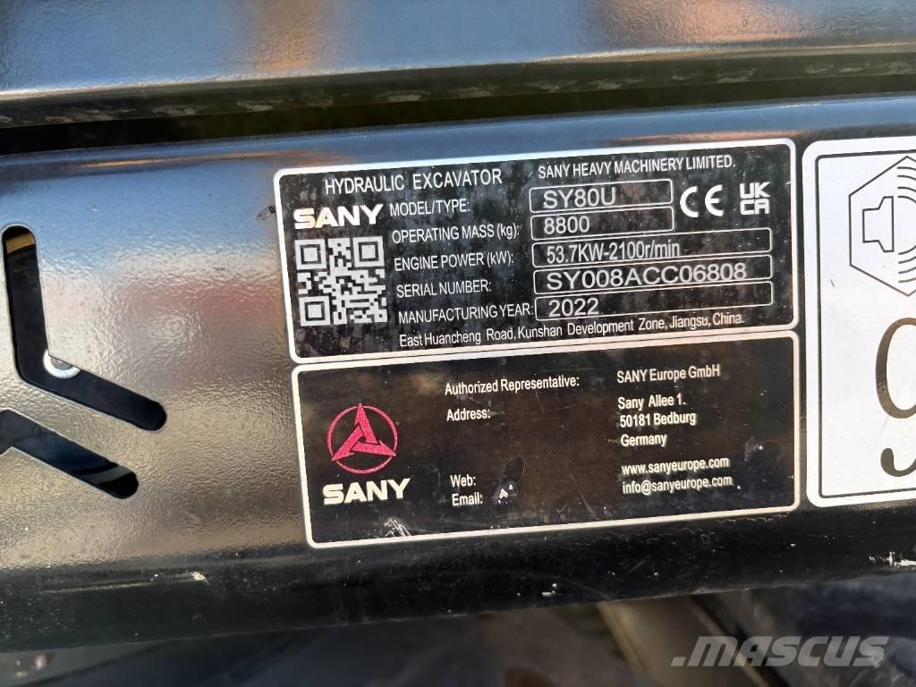 Sany SY 80 U Μίνι εκσκαφείς 7t - 12t