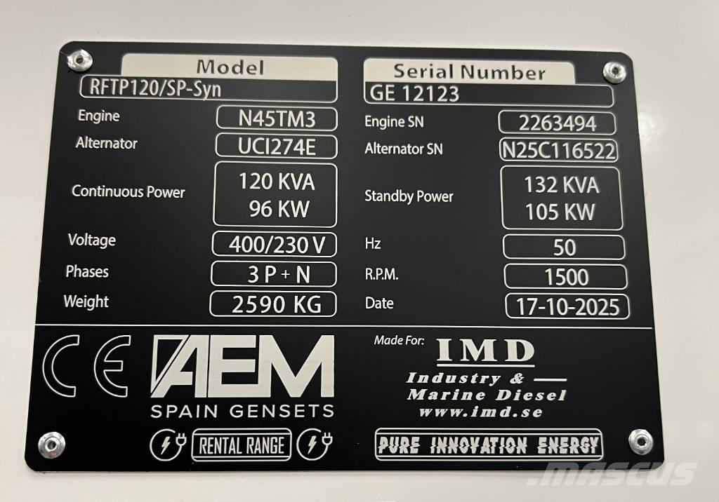  AEM RFTP120/SP-Syn Γεννήτριες ντίζελ