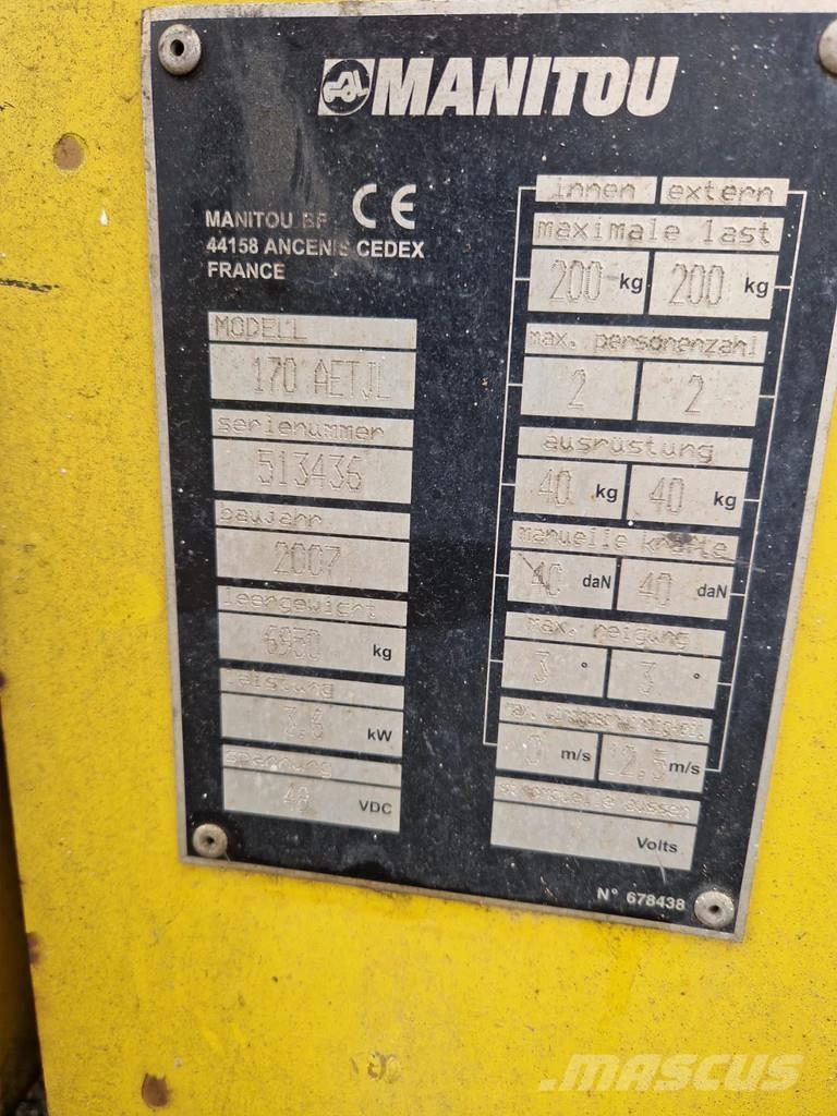 Manitou 170 AETJL Ανυψωτήρες με αρθρωτό βραχίονα