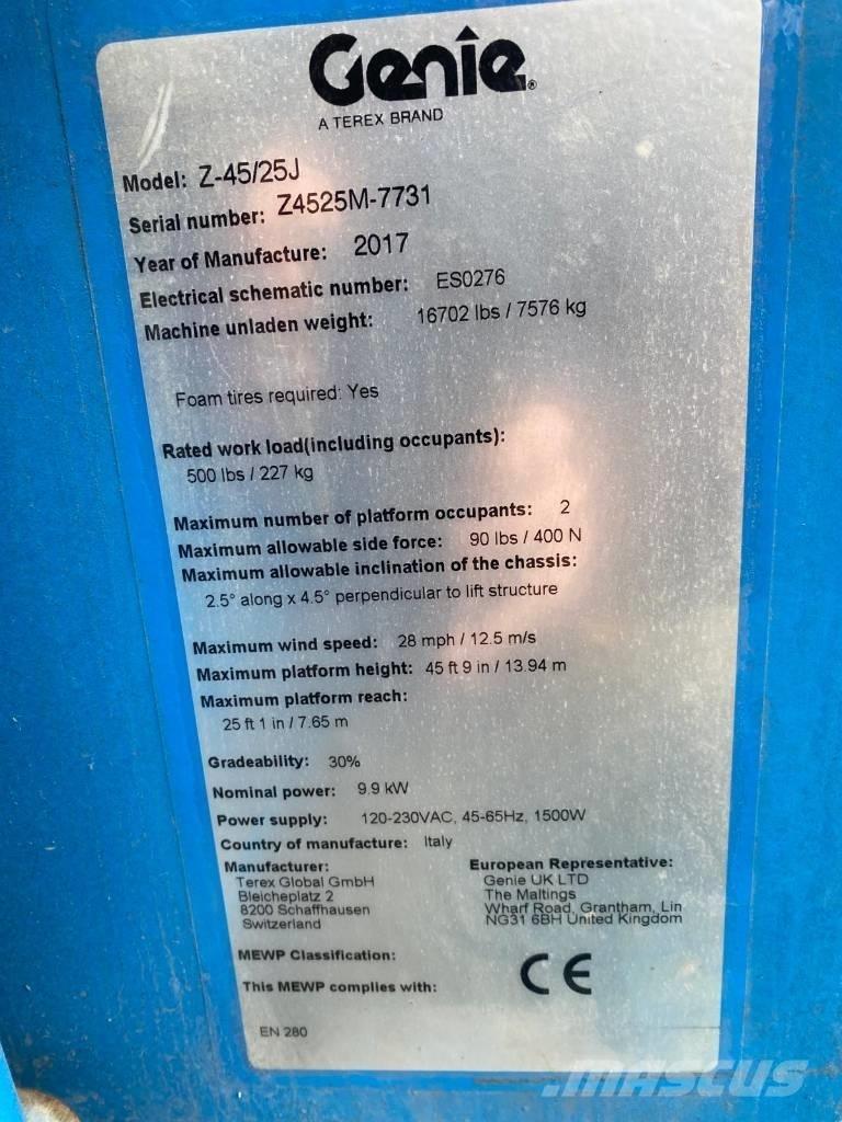 Genie Z 45/25 J BI Ανυψωτήρες με αρθρωτό βραχίονα