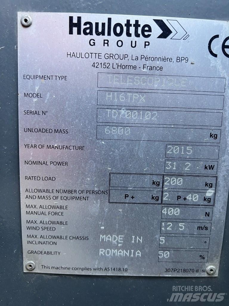 Haulotte H 16 TPX Ανυψωτήρες με αρθρωτό βραχίονα