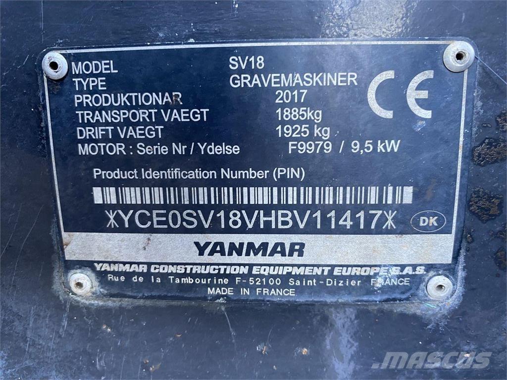 Yanmar SV18 Εκσκαφείς με τροχούς - λάστιχα