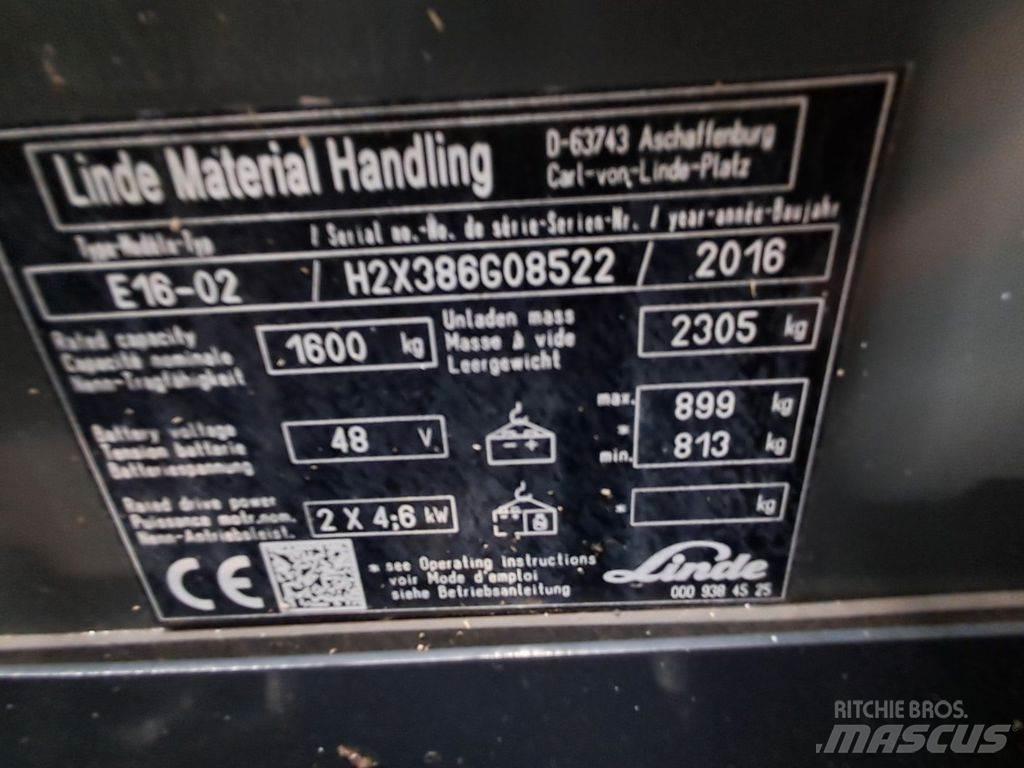 Linde E16-02 Ηλεκτρικά περονοφόρα ανυψωτικά κλαρκ