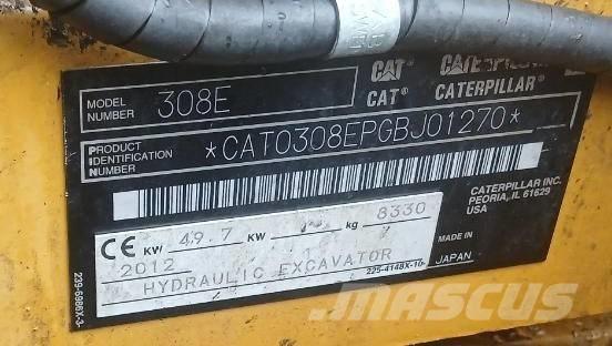 CAT 308 E CR Μίνι εκσκαφείς 7t - 12t