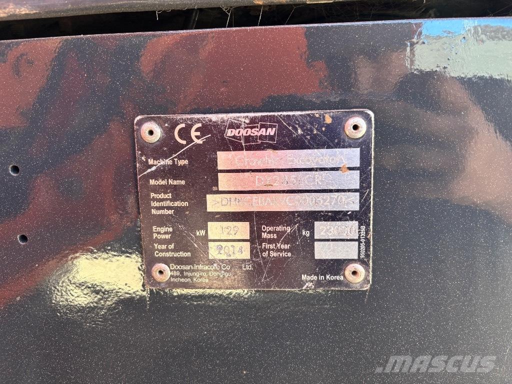 Doosan DX 235 LCR Εκσκαφείς με ερπύστριες
