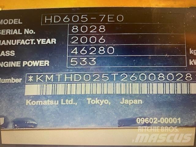 Komatsu HD 605-7 Άκαμπτα Dumper με ανατρεπόμενο κάδο