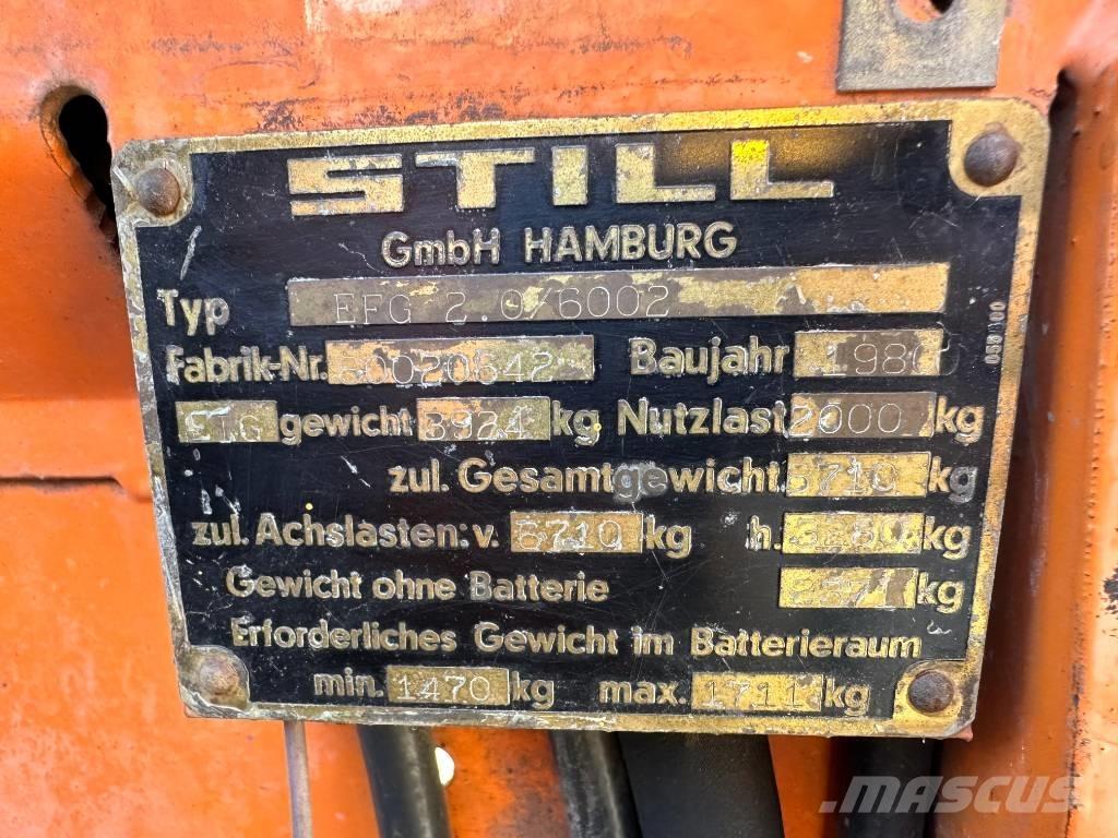 Still EFG 2/6012 Ηλεκτρικά περονοφόρα ανυψωτικά κλαρκ