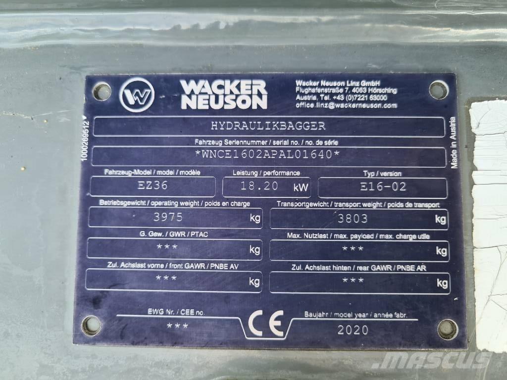 Wacker Neuson EZ36 Εκσκαφείς με ερπύστριες
