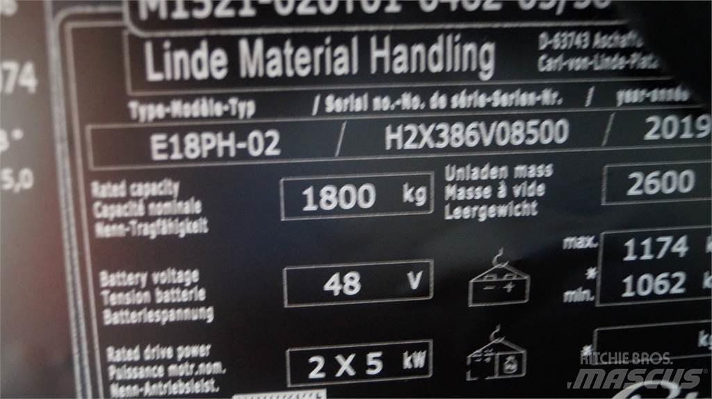 Linde E18PH Ηλεκτρικά περονοφόρα ανυψωτικά κλαρκ