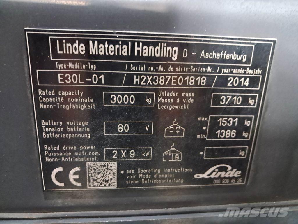 Linde E30L-01 Ηλεκτρικά περονοφόρα ανυψωτικά κλαρκ