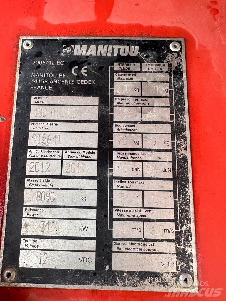 Manitou ATJ180 Ανυψωτήρες με αρθρωτό βραχίονα
