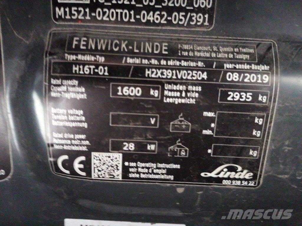 Linde H16T-01 Περονοφόρα ανυψωτικά κλαρκ με φυσικό αέριο LPG