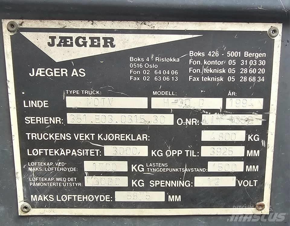 Linde H 30 D Πετρελαιοκίνητα Κλαρκ