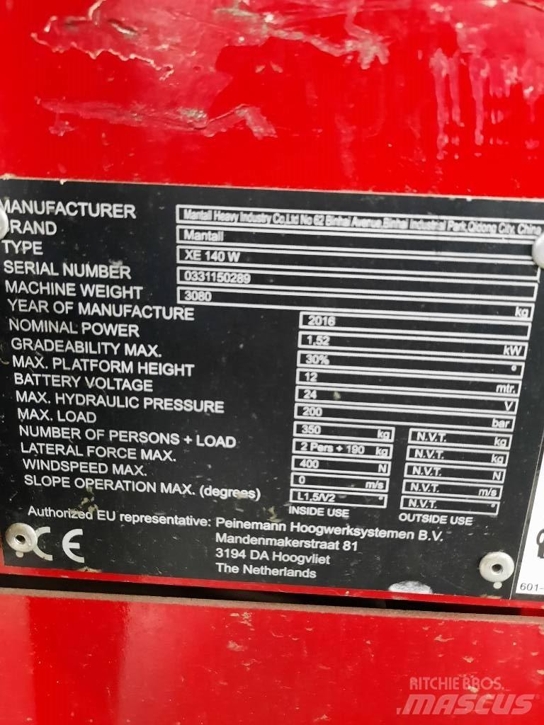 Mantall XE 140 W Ανυψωτήρες ψαλιδωτής άρθρωσης