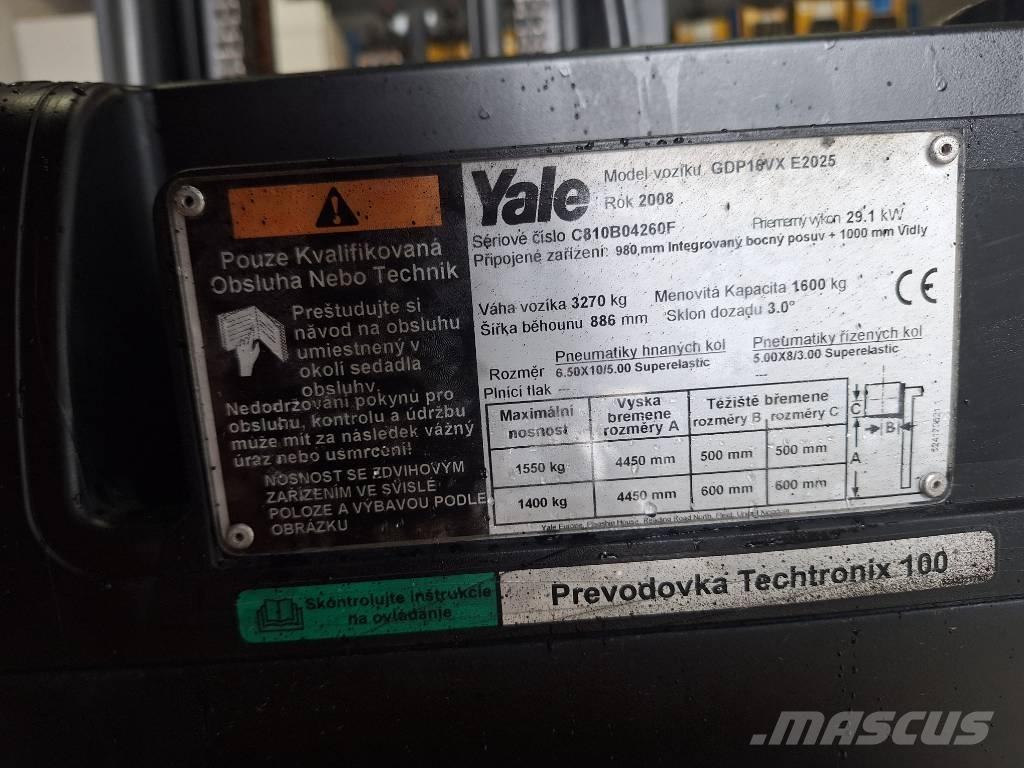 Yale GDP 16 VX Περονοφόρα ανυψωτικά κλαρκ με φυσικό αέριο LPG