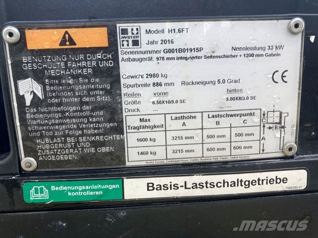 Hyster H 1.6 FT Περονοφόρα ανυψωτικά κλαρκ με φυσικό αέριο LPG
