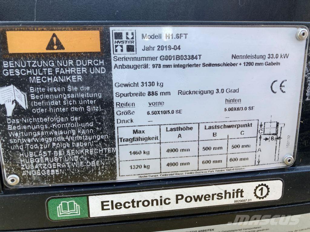 Hyster H 1.6 FT Περονοφόρα ανυψωτικά κλαρκ με φυσικό αέριο LPG