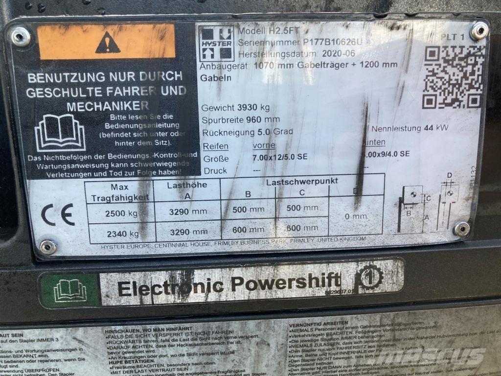 Hyster H 2.5 FT Περονοφόρα ανυψωτικά κλαρκ με φυσικό αέριο LPG