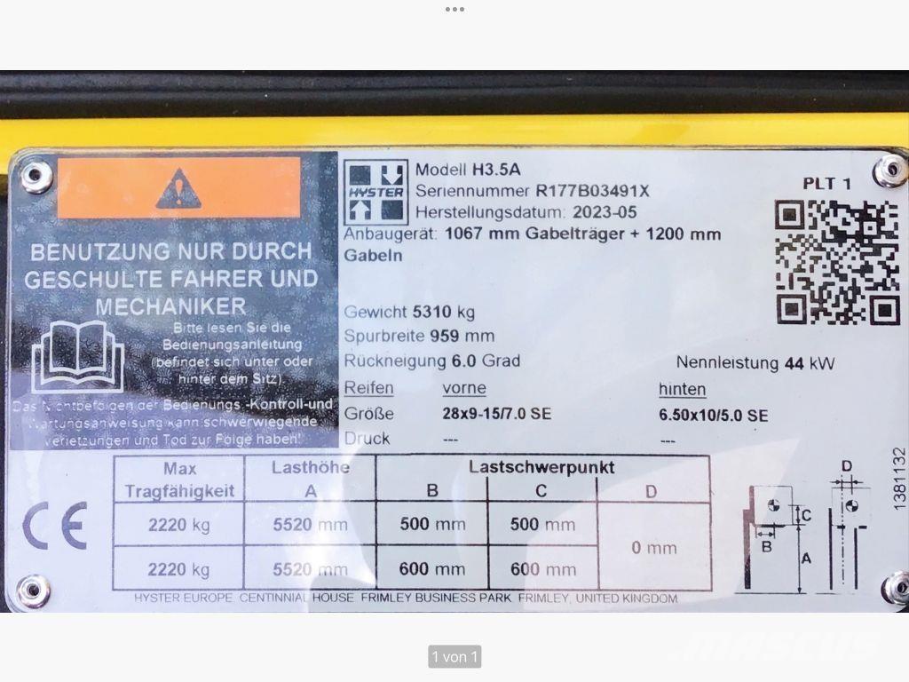 Hyster H 3.5 A Πετρελαιοκίνητα Κλαρκ